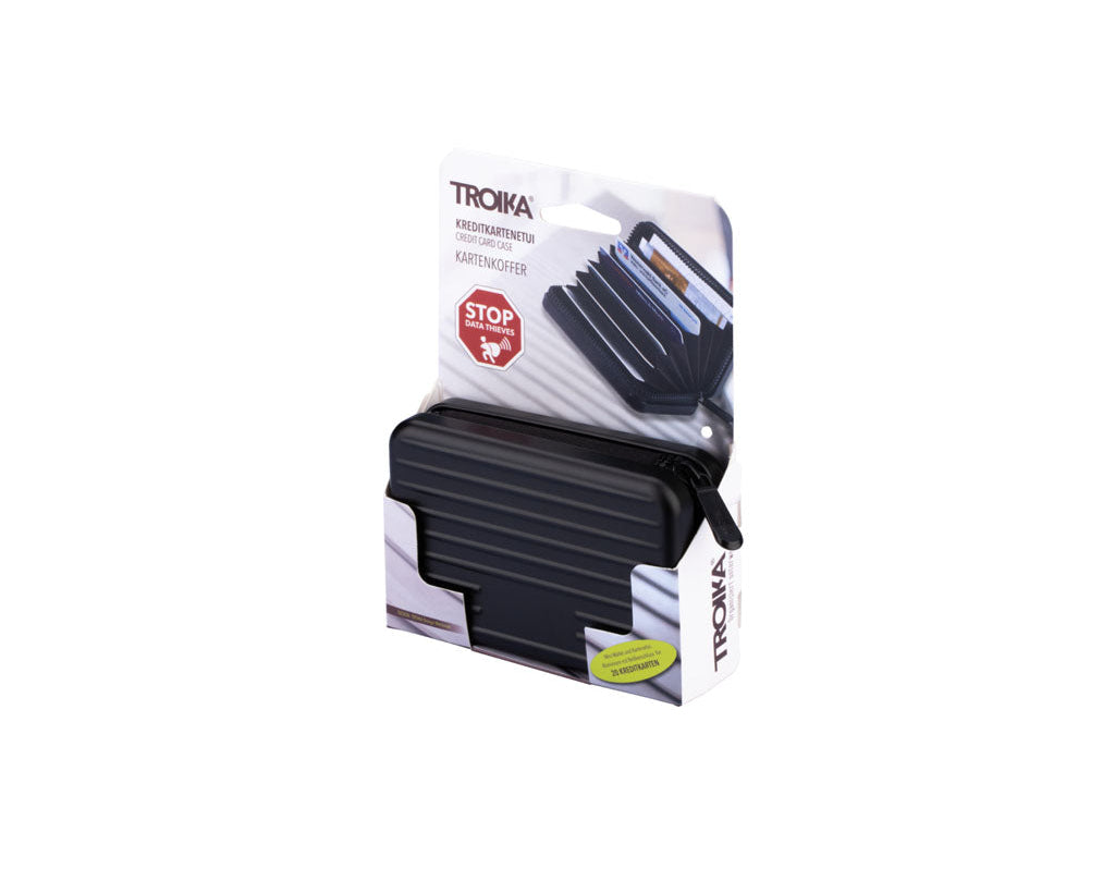 TROIKA Card Case Kartenkoffer Black – CCC04/BK, with packaging