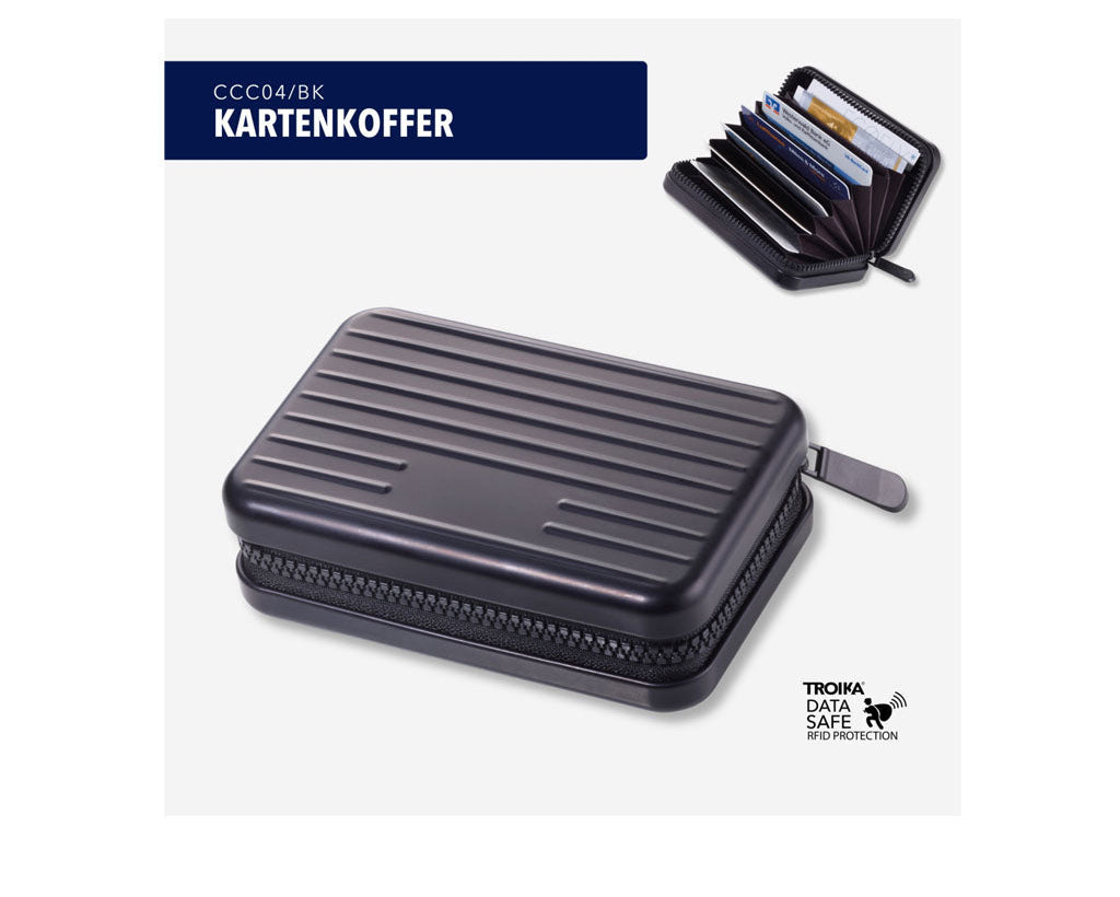 TROIKA Card Case Kartenkoffer Black – CCC04/BK in different perspectives