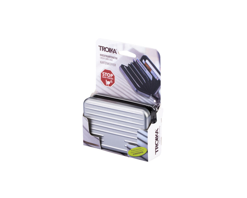 TROIKA Card Case Kartenkoffer Titanium – CCC04/TI in product packaging