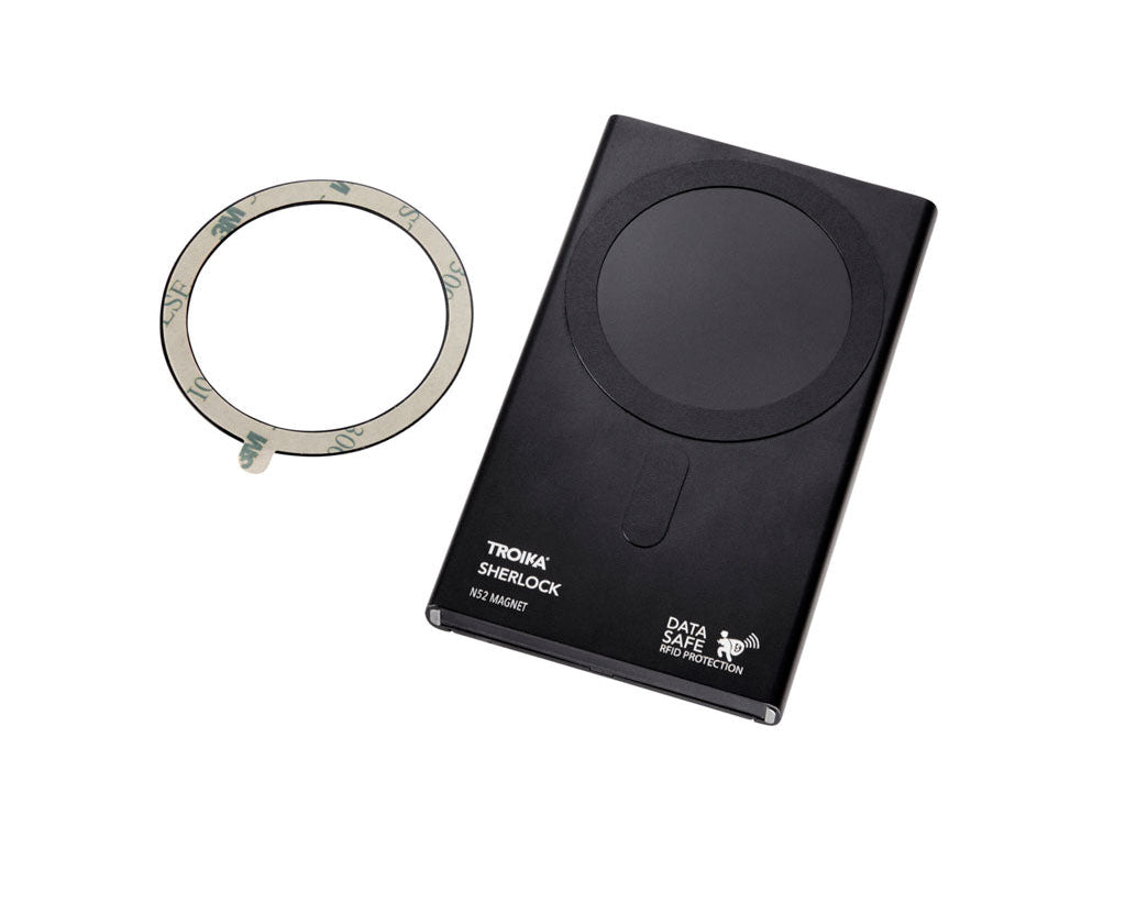 TROIKA Card Case Sherlock Black – CCM45/BK, with MagSafe and data safe