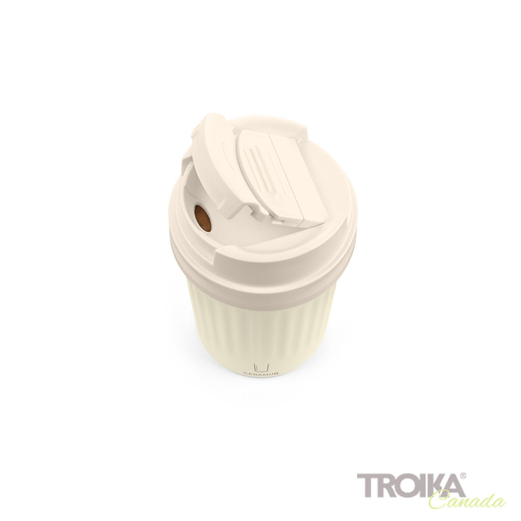 TROIKA Ceramic Mug Ceramug 300 White – CUP31/WH with lid
