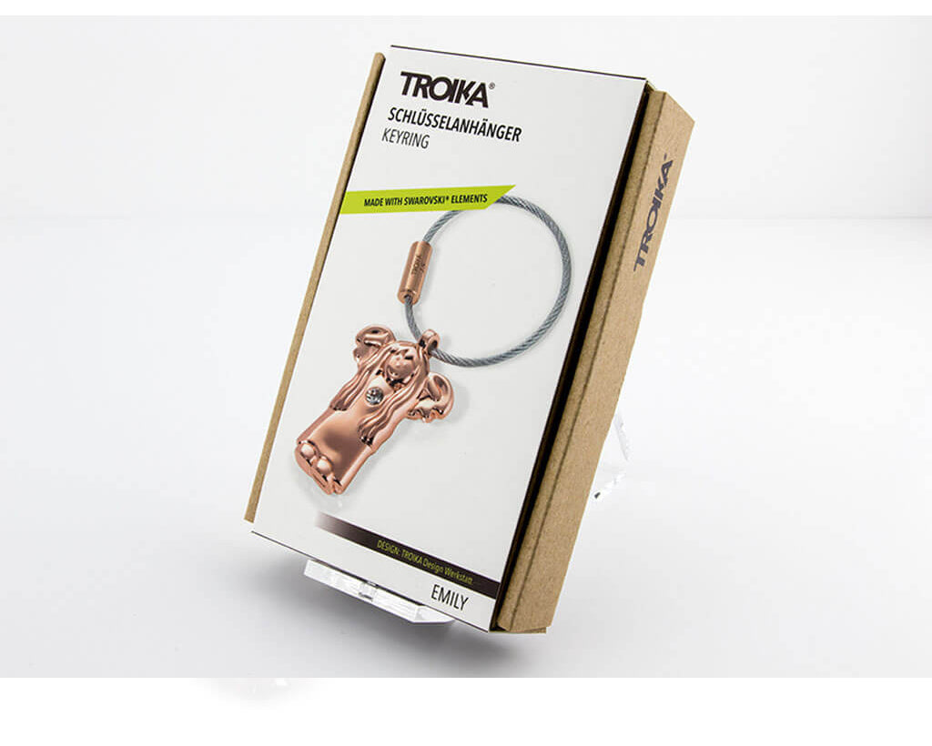 Troika keychain Emily rose with packaging