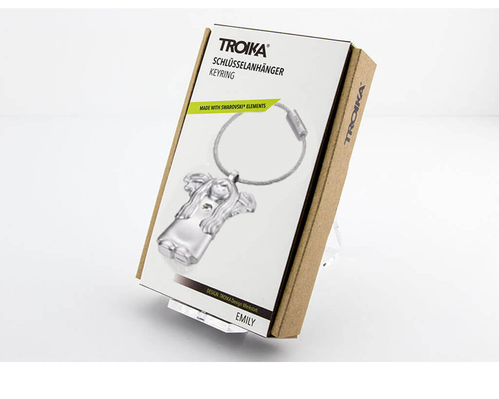 Troika keychain Emily silver with packaging