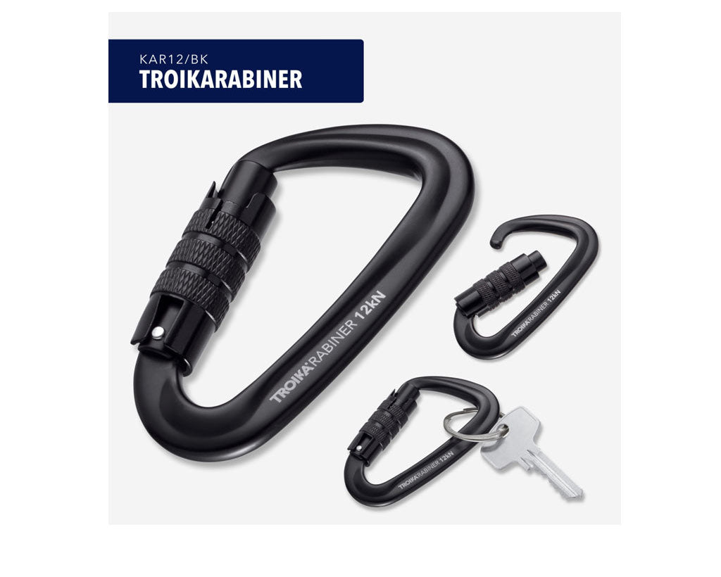 TROIKA Keychain Troikarabiner Black – KAR12/BK in different perspectives