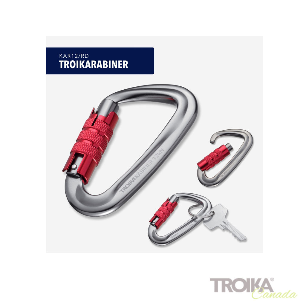TROIKA Carabiner Troikarabiner Red – KAR12/RD in different perspectives