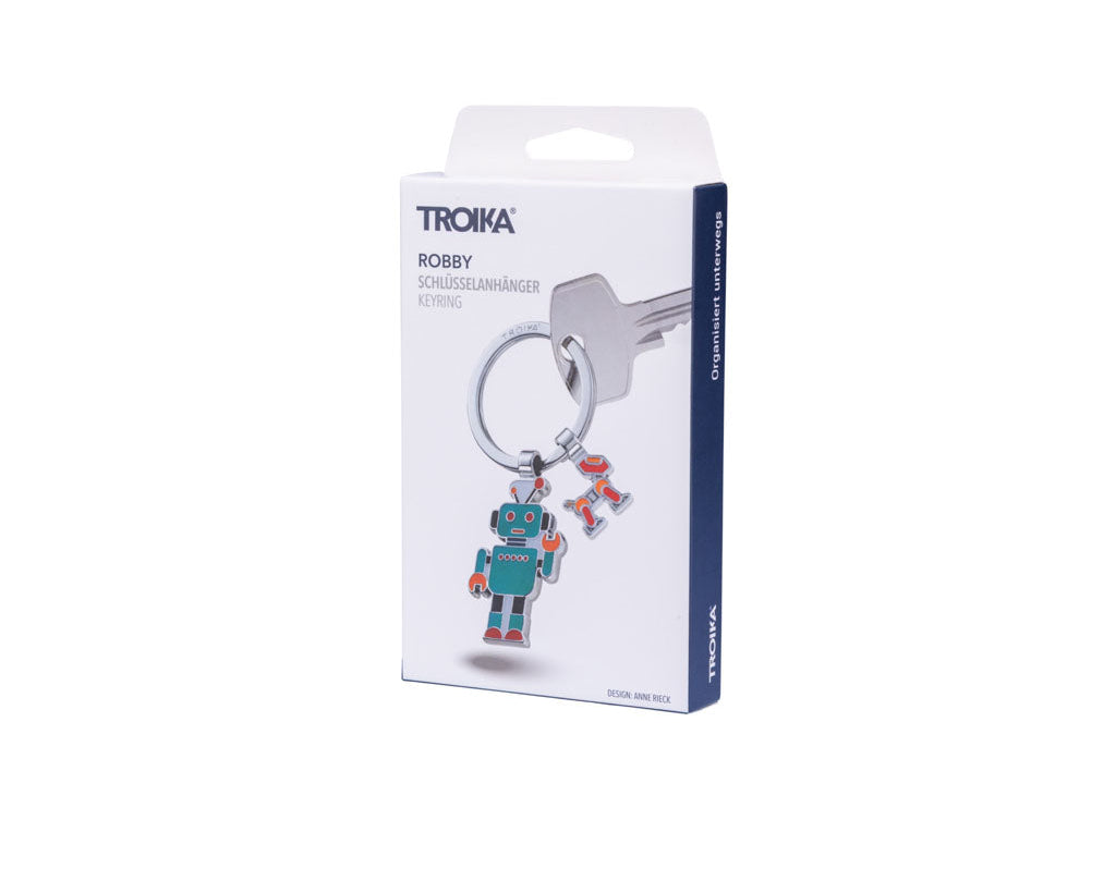 TROIKA Keychain Robby Chrome – KR26-01/CH with packaging