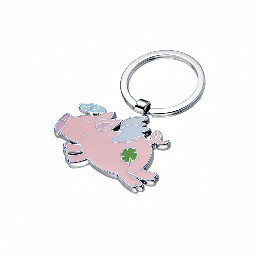 TROIKA Keychain Lucky Pig Chrome – KR26-04/CH in pink