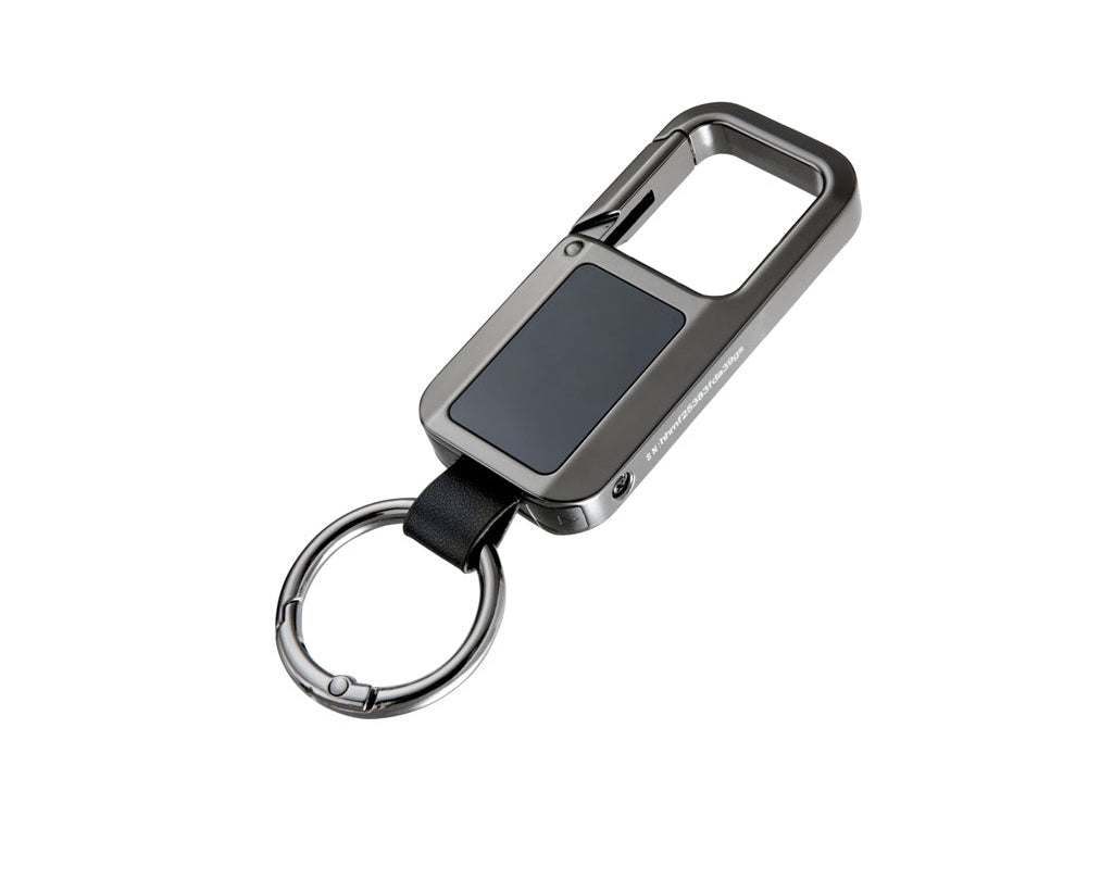 TROIKA Keychain "TRACK & FIND CARABINER" gunmetal - KR26-13/GM, with "Apple Find My"