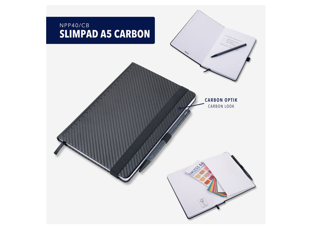 TROIKA Notepad Slimpad A5 Carbon – NPP40/CB in different perspectives