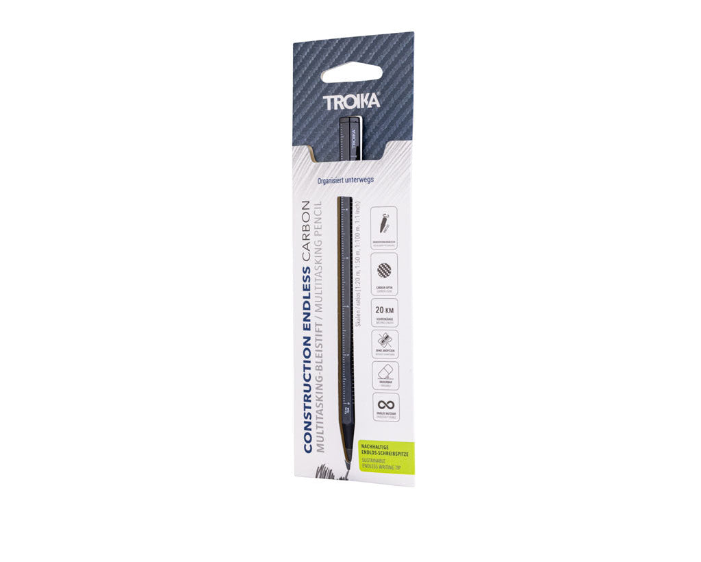 TROIKA Multitasking Pencil Construction Endless Carbon – PEN20/CB with Packaging