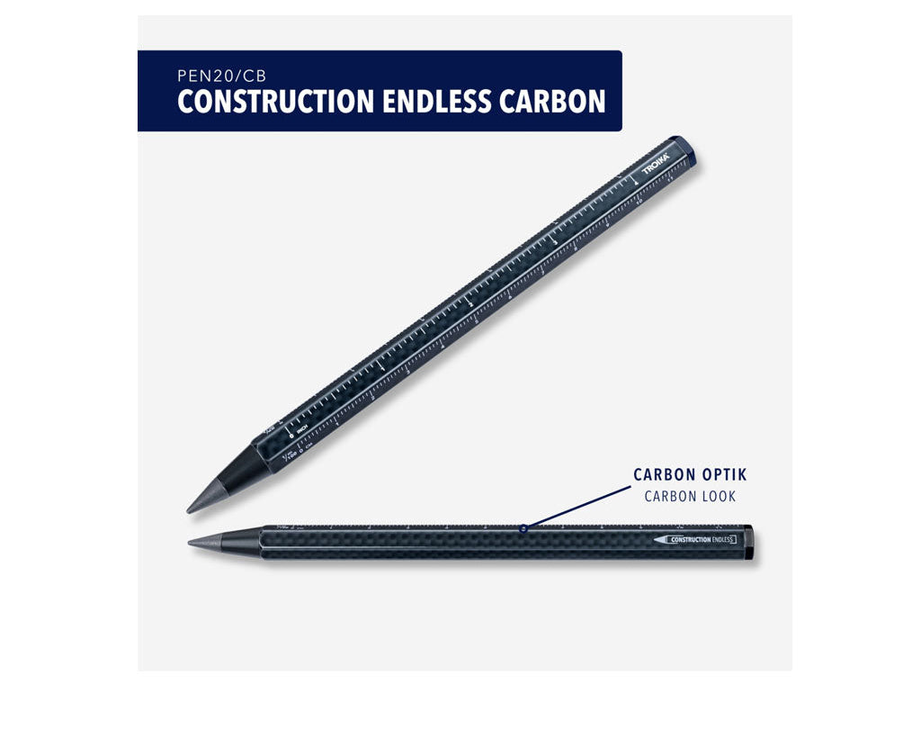 TROIKA Multitasking Pencil Construction Endless Carbon – PEN20/CB in different perspectives