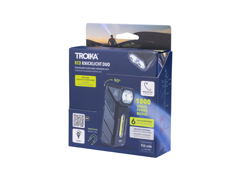 TROIKA Flashlight Eco Knicklicht Duo Black – TOR35/BK with packaging