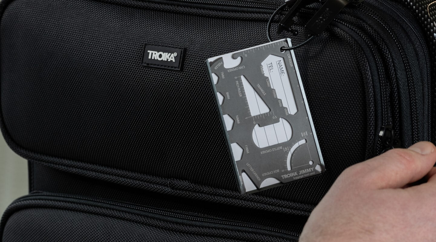 Suitcase with luggage tag