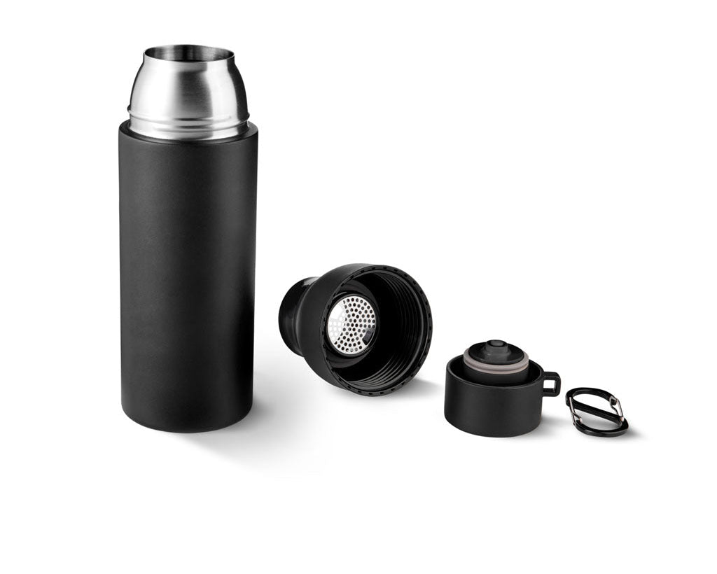 TROIKA Vacuum Flask Infuse+ Black – VAC26/BK with open lid