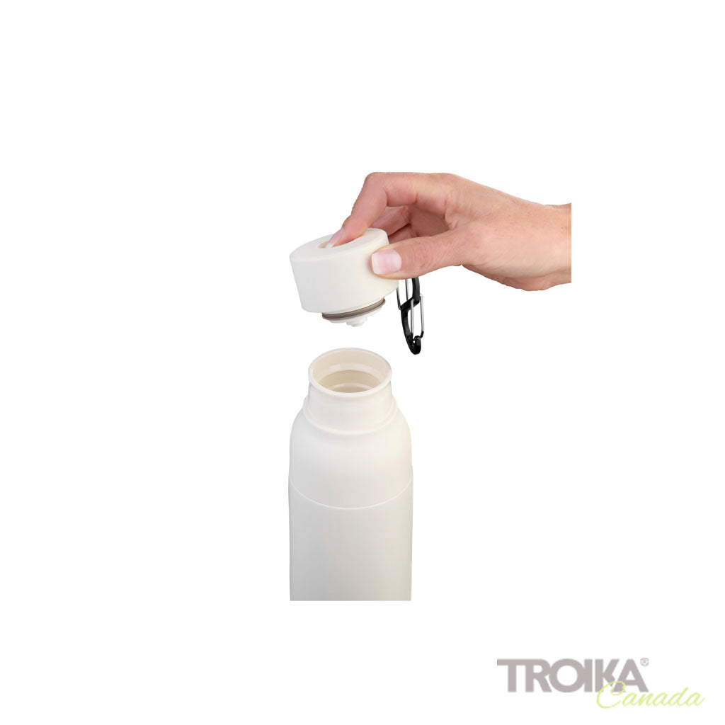 TROIKA Vacuum Flask Infuse+ White – VAC26/WH with open and lid