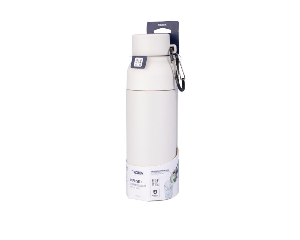 TROIKA Vacuum Flask Infuse+ White – VAC26/WH with packaging