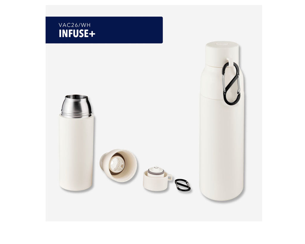 TROIKA Vacuum Flask Infuse+ White – VAC26/WH in different perspectives