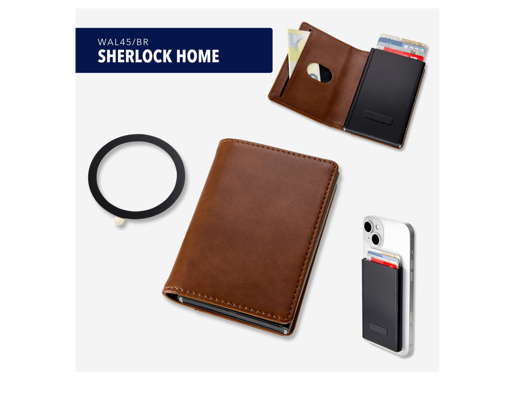 TROIKA Card Case Sherlock Home Brown – WAL45/BR, in different perspectives