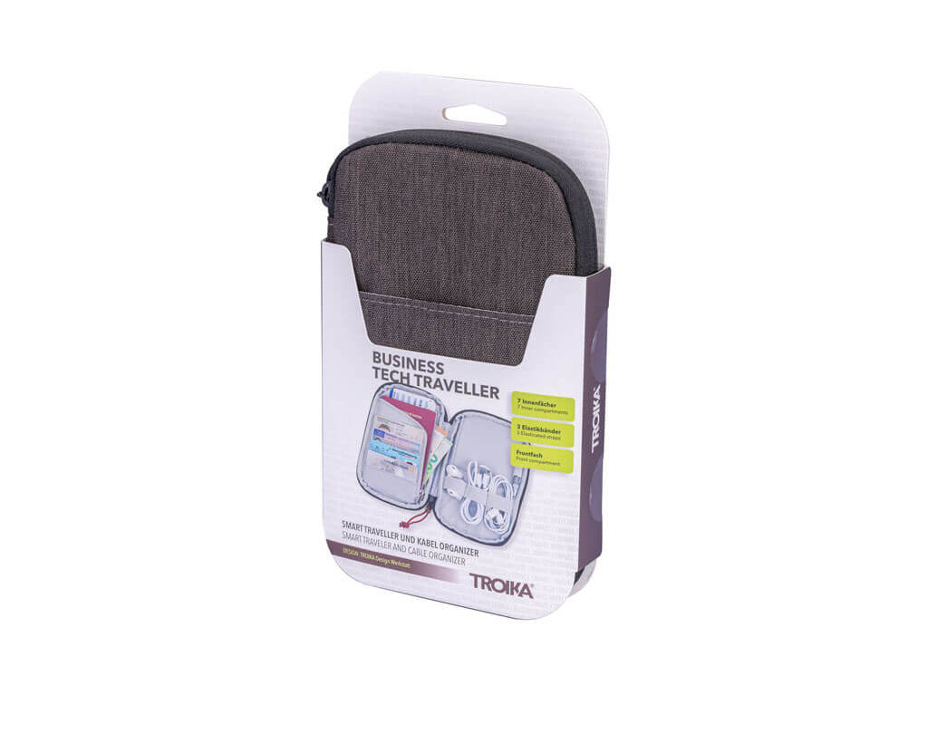 TROIKA Smart Traveller Business Tech Traveller Grey – BBG66/GY with packaging