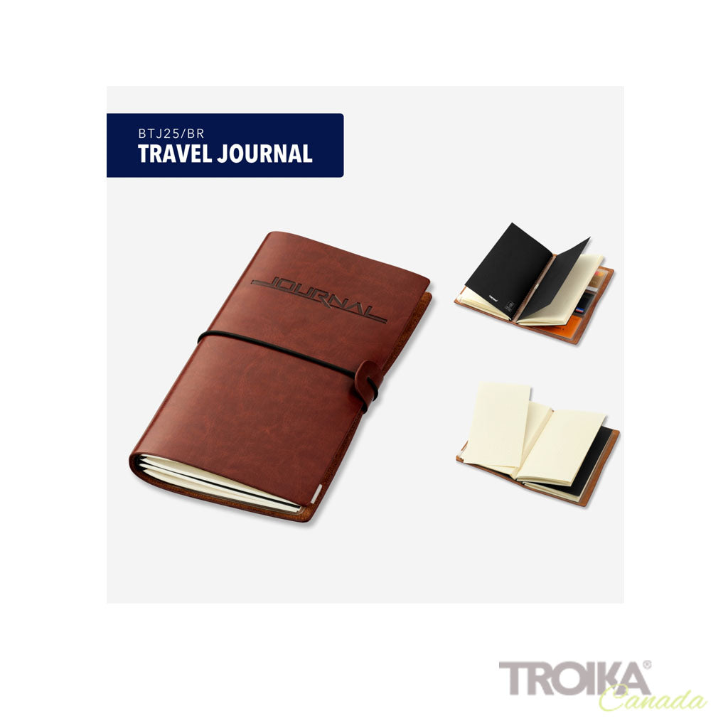 TROIKA Travel Journal Brown – BTJ25/BR different perspectives