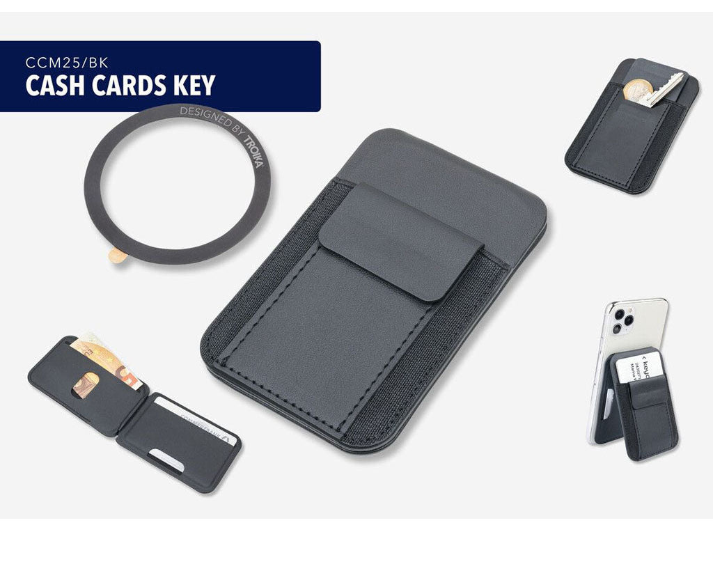 TROIKA Card Case Cash Cards Key Black – CCM25/BK in different perspectives