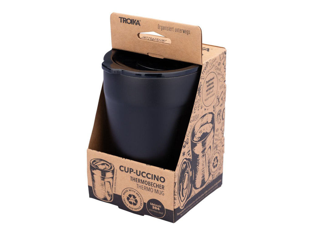 TROIKA Thermo mug "CUP-UCCINO" black packaging