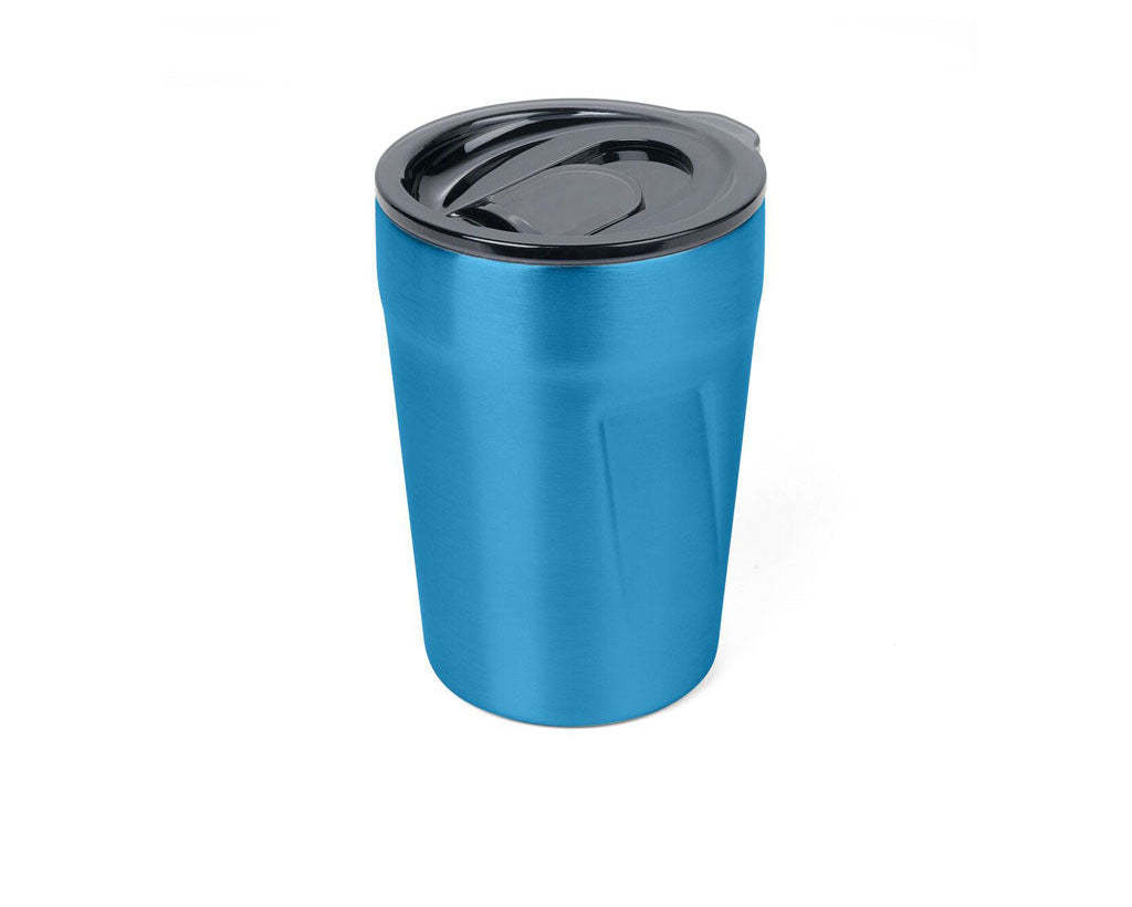 TROIKA Thermo mug "CUP-UCCINO" - blue stainless steel travel mug