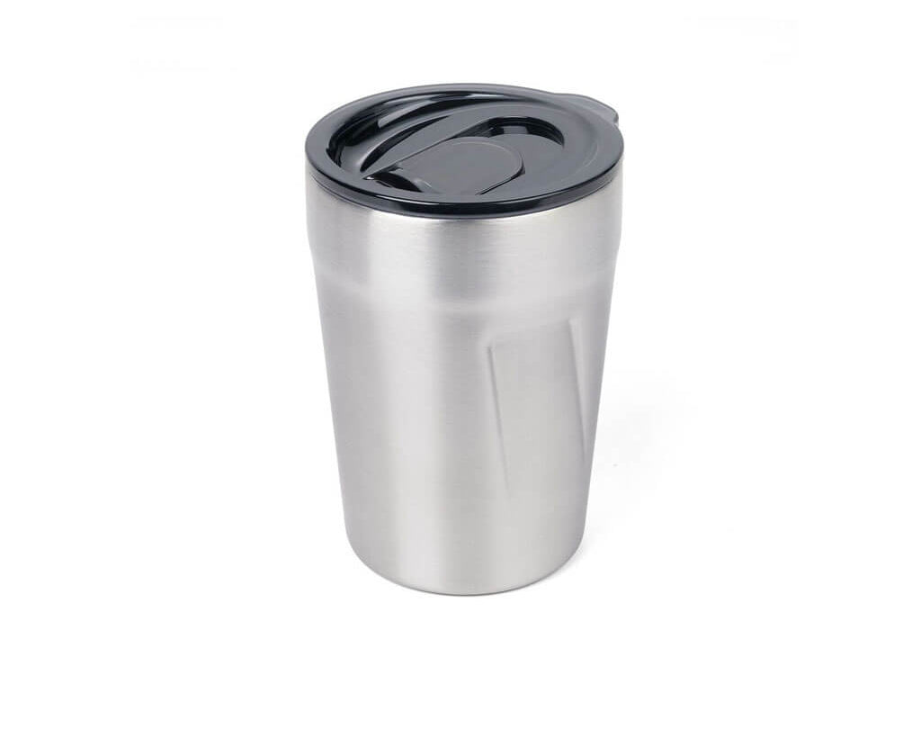 TROIKA Thermo mug "CUP-UCCINO" - silver stainless steel travel mug
