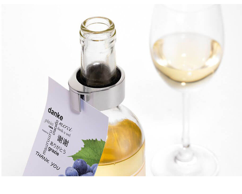 TROIKA Wine Collar Card Holder Flaschenpost Chrome – DRY08/CH