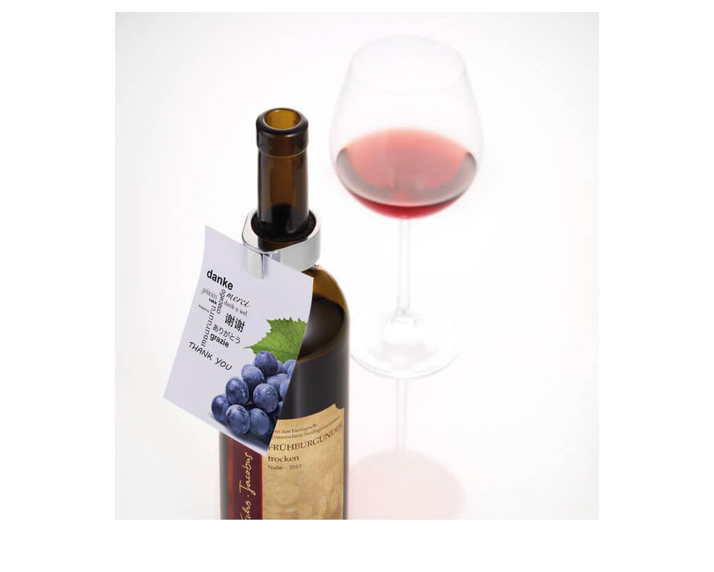 TROIKA Wine Collar Card Holder Flaschenpost Chrome – DRY08/CH