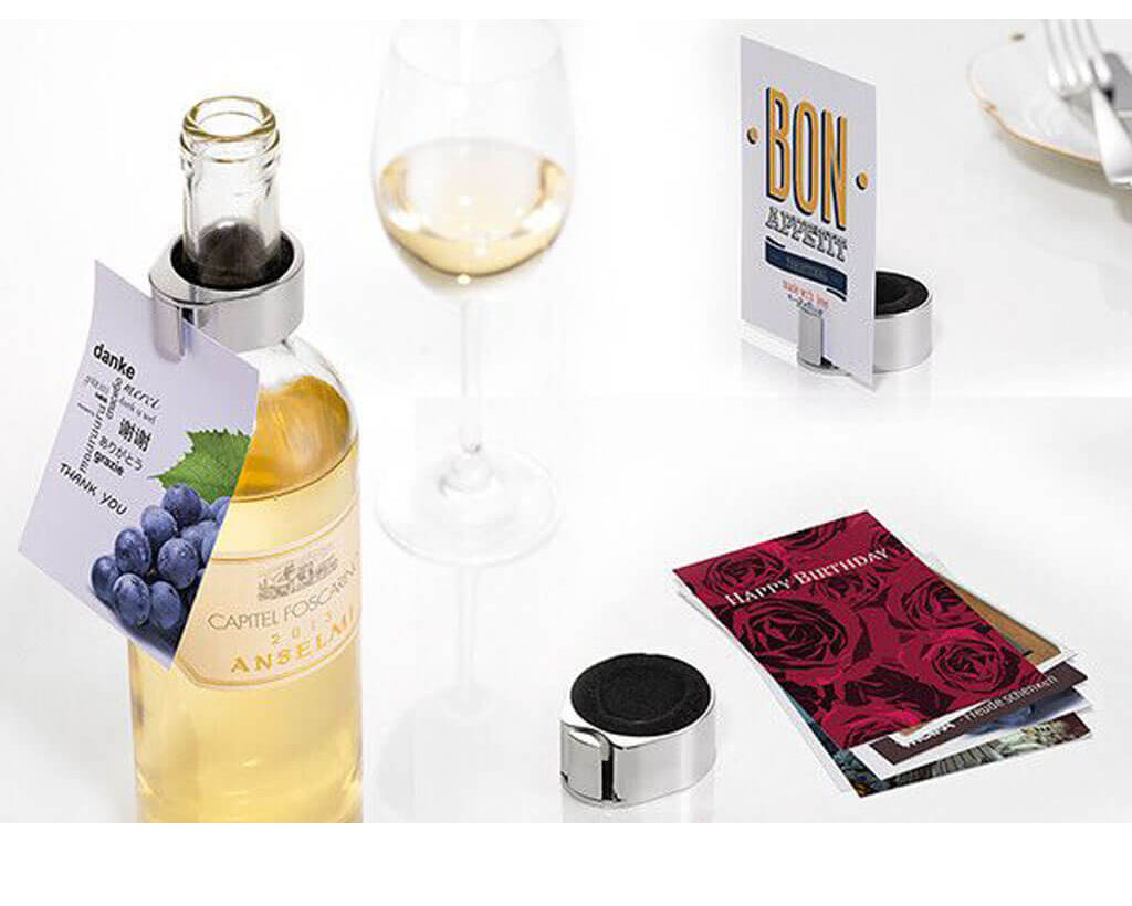 TROIKA Wine Collar Card Holder Flaschenpost Chrome – DRY08/CH