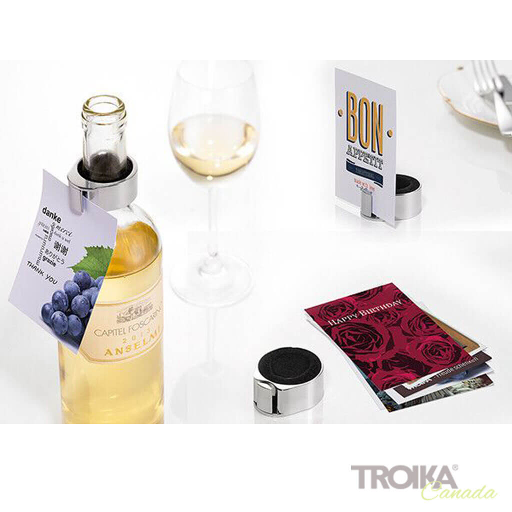 TROIKA Wine Collar and Card Holder "Flaschenpost"