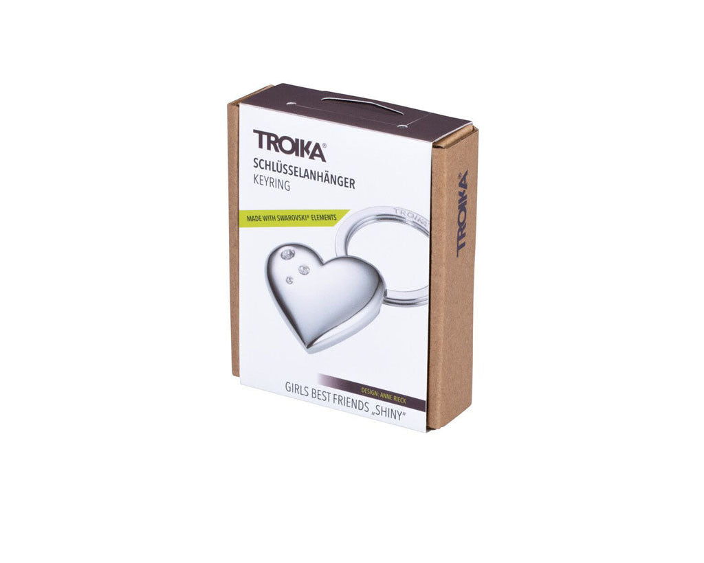 TROIKA Keychain Girls Best Friends Shiny – KR15-32/CH with SWAROVSKI® ELEMENTS in packaging