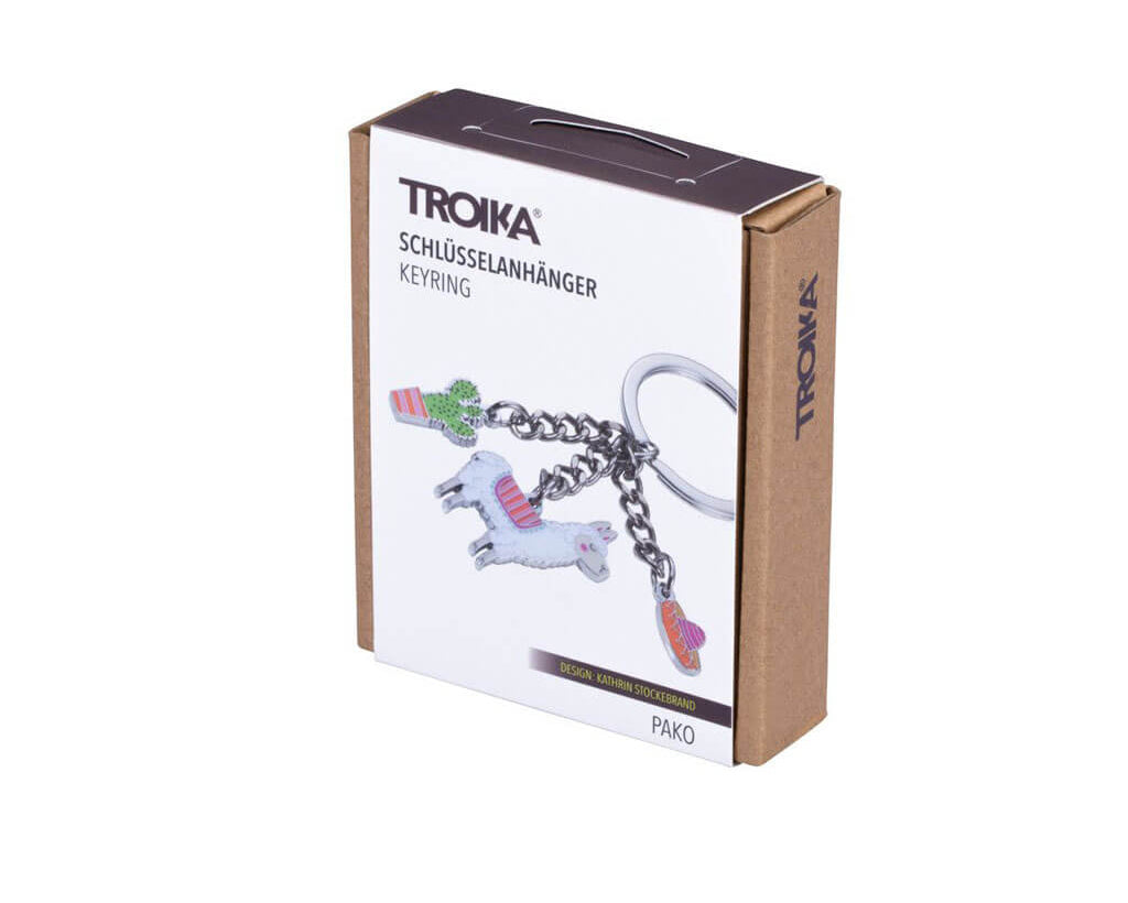 TROIKA Keychain Pako Chrome – KR18-10/CH with packaging