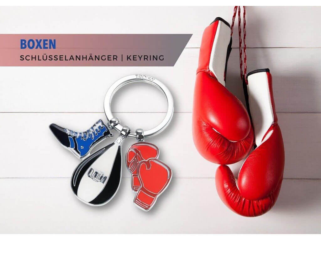 TROIKA Keychain "BOXEN" with boxing gloves lifestyle