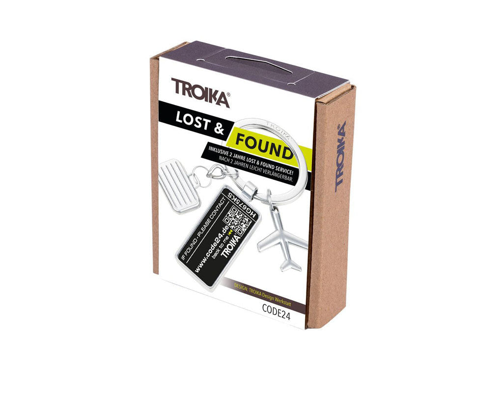 TROIKA lost and found keychain packaging