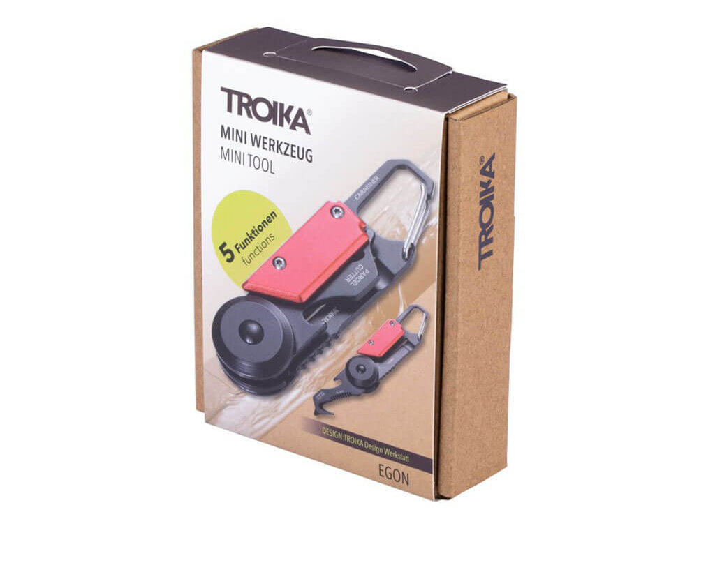 TROIKA Mini Tool Egon Red – KTL26/RD, packaging