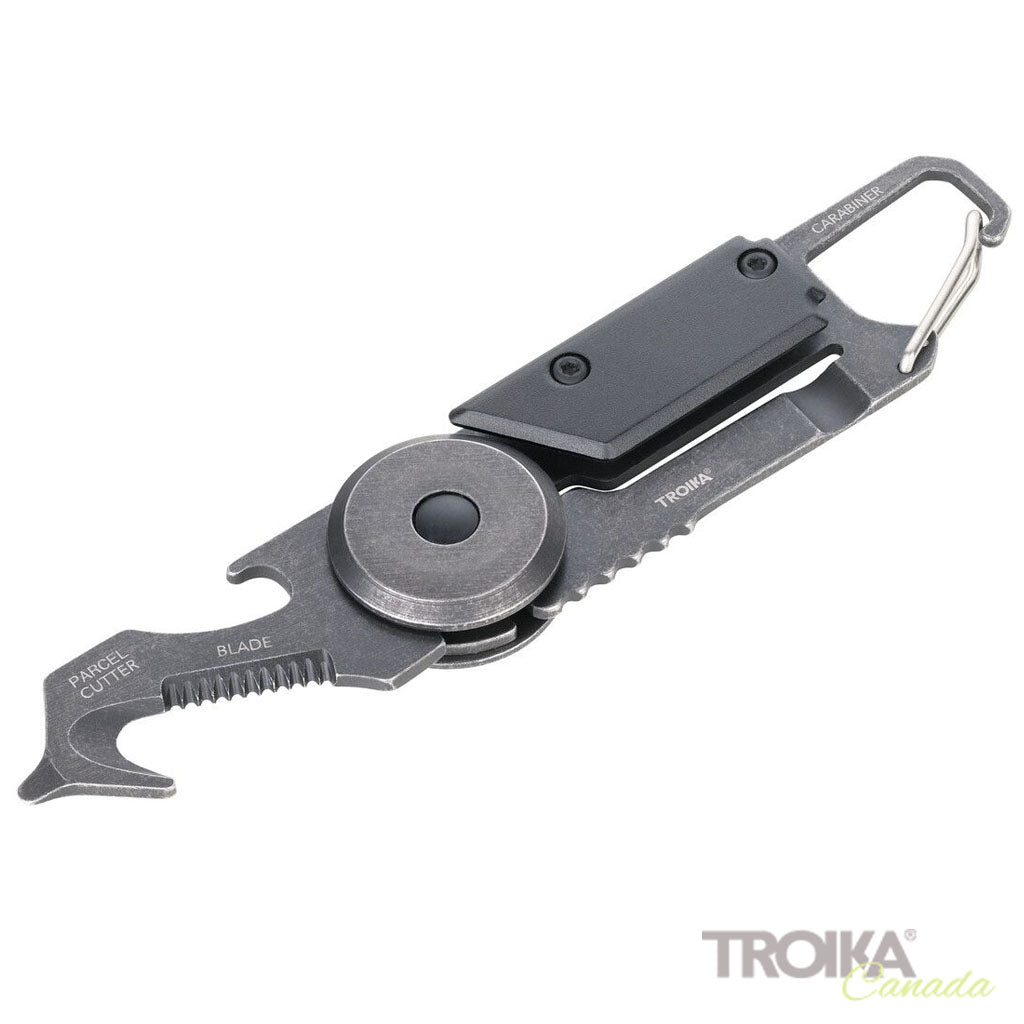 TROIKA Mini Tool EGON - Black/Stonewash closed