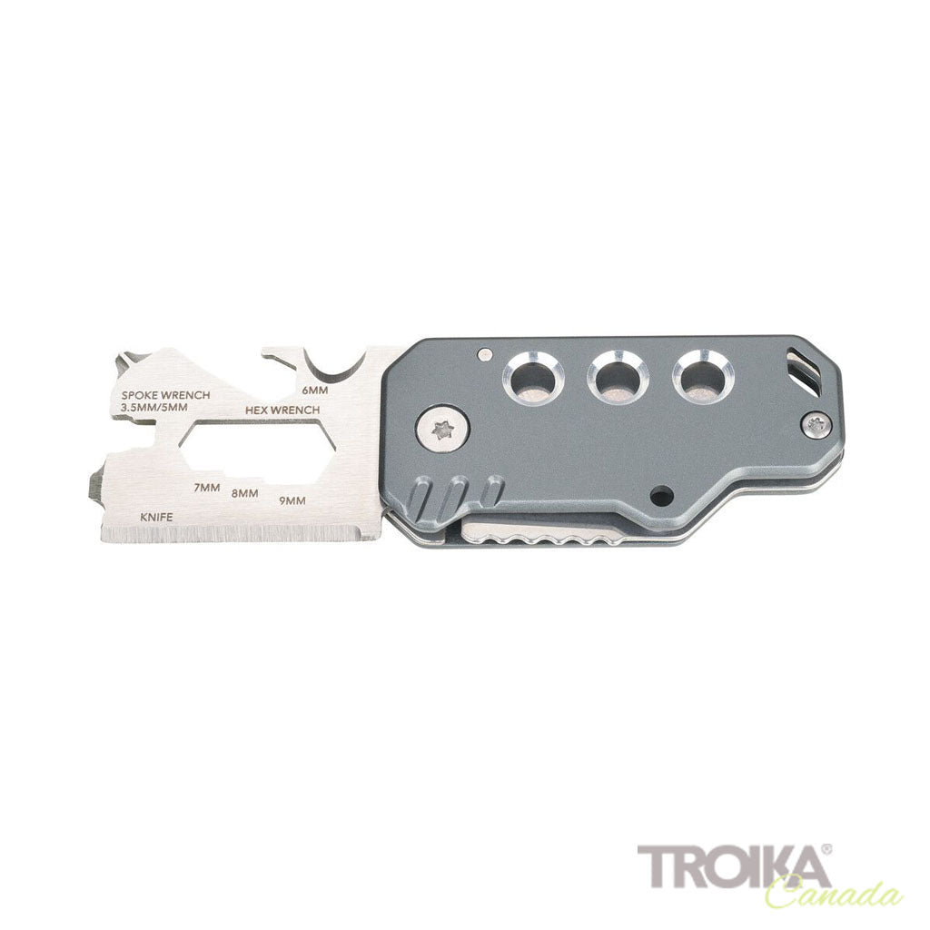 TROIKA Mini Tool Key Tool Grey – KTL40/GY showing the tools, back