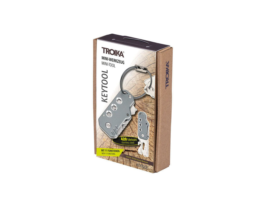 TROIKA Mini Tool Key Tool Grey – KTL40/GY with packaging