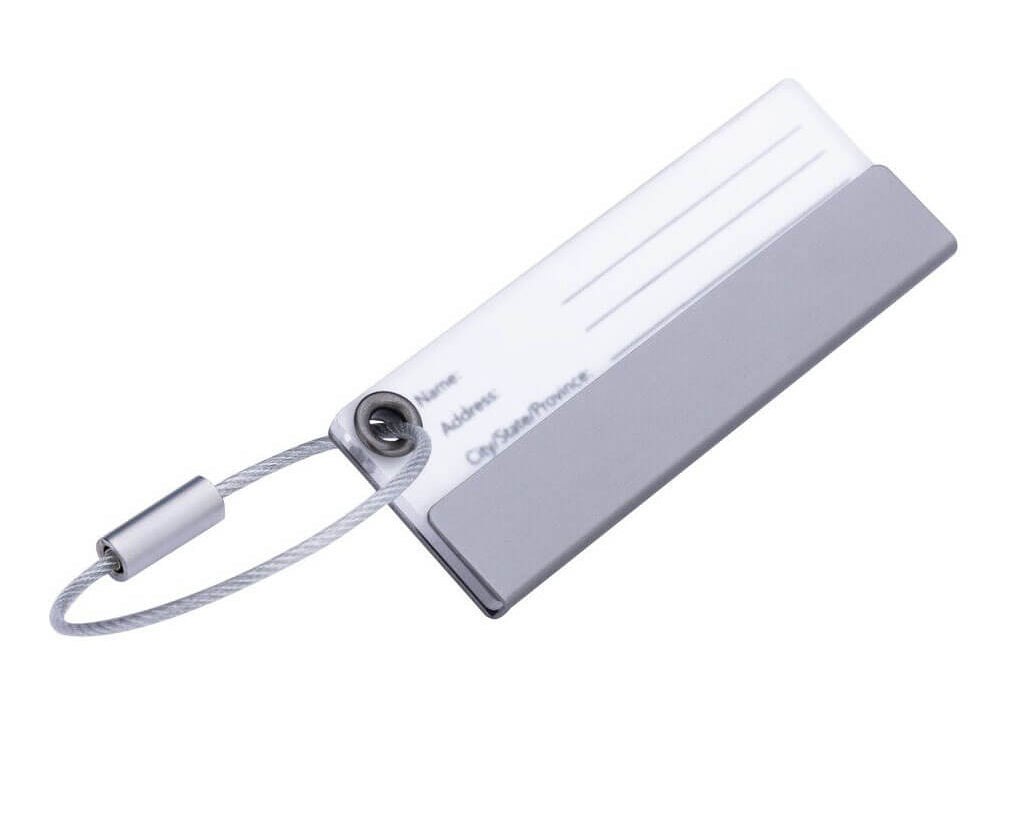 TROIKA Luggage Tag Adressat – LTG01/AL, silver with white address tag