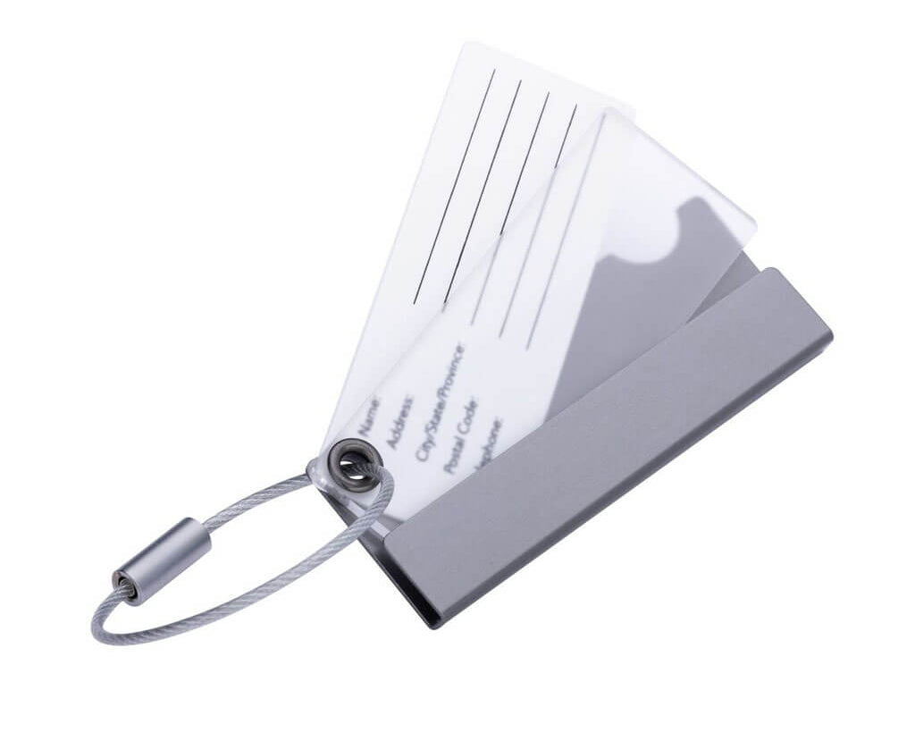 TROIKA Luggage Tag Adressat – LTG01/AL, silver with white address tag