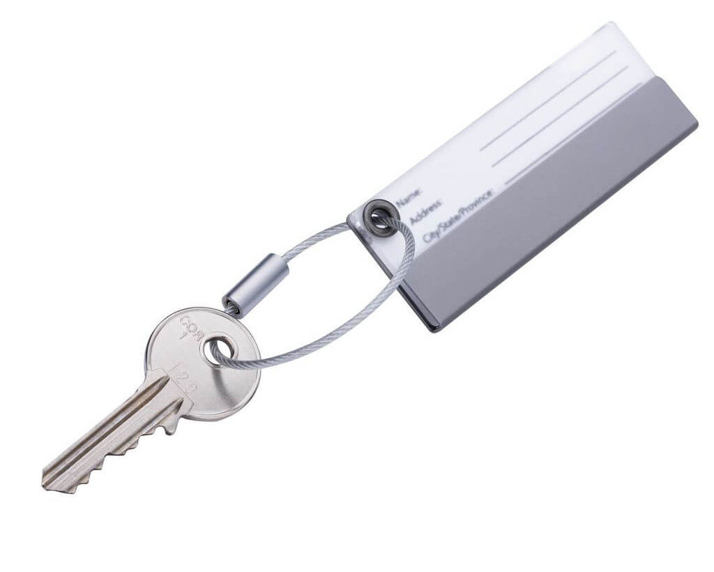 TROIKA Luggage Tag Adressat – LTG01/AL, silver with white address tag