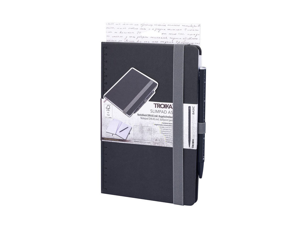TROIKA Notepad "SLIMPAD A5" - Black