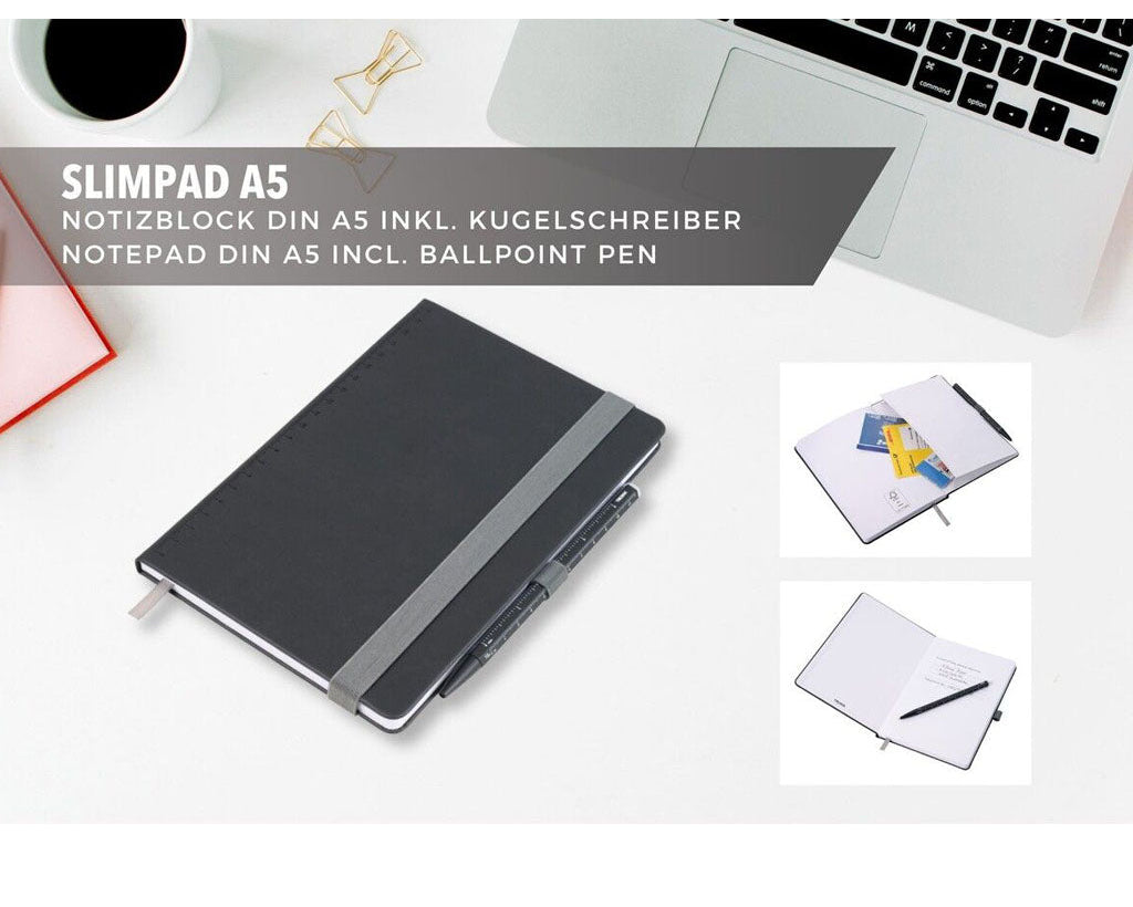 TROIKA Notepad "SLIMPAD A5" - Black lifestyle