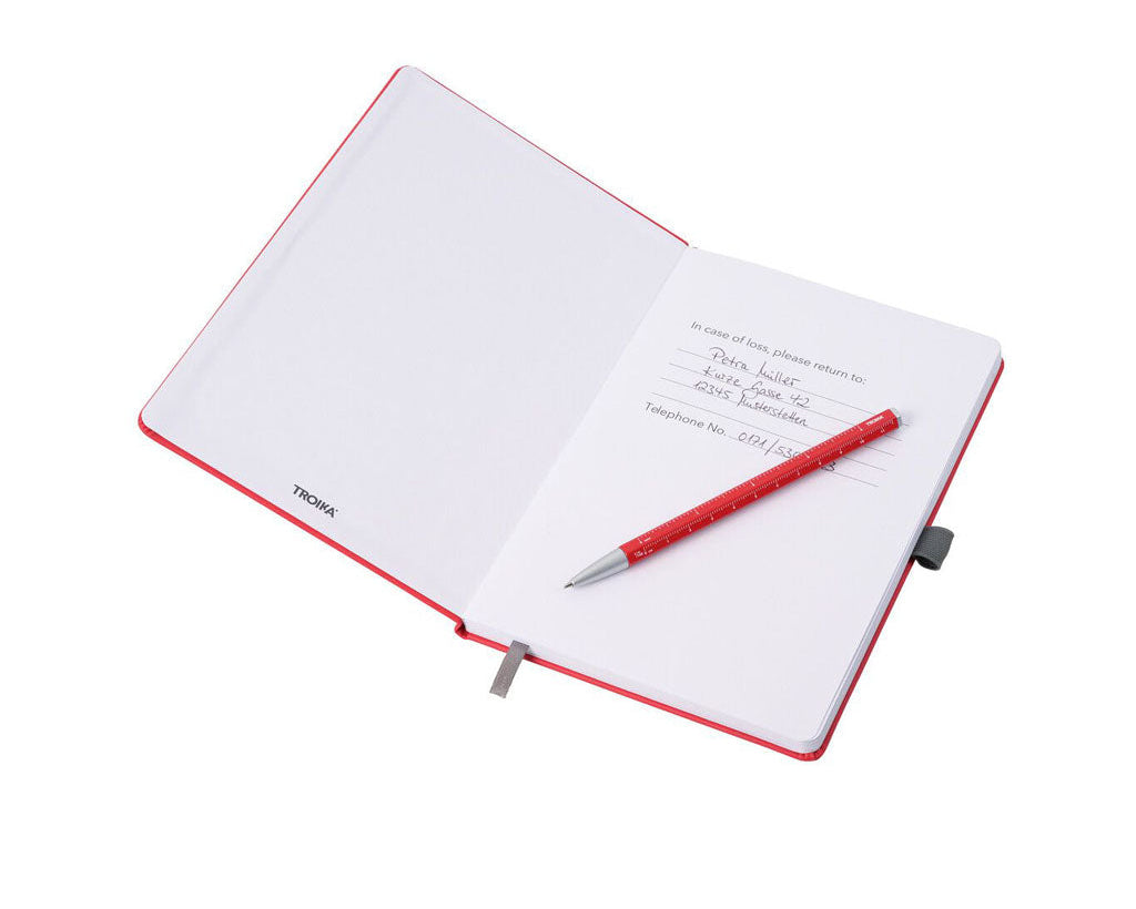 TROIKA Notepad "SLIMPAD A5" - Red opened