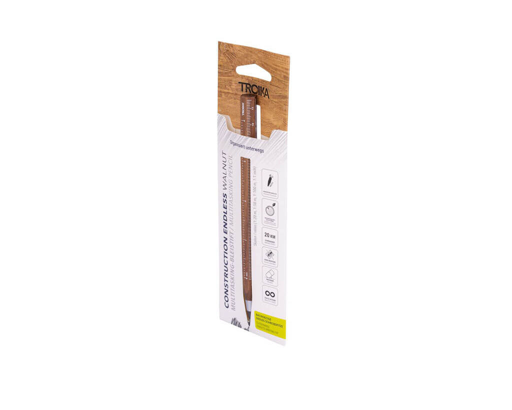 Troika Multitasking Pencil "CONSTRUCTION ENDLESS" - Walnut