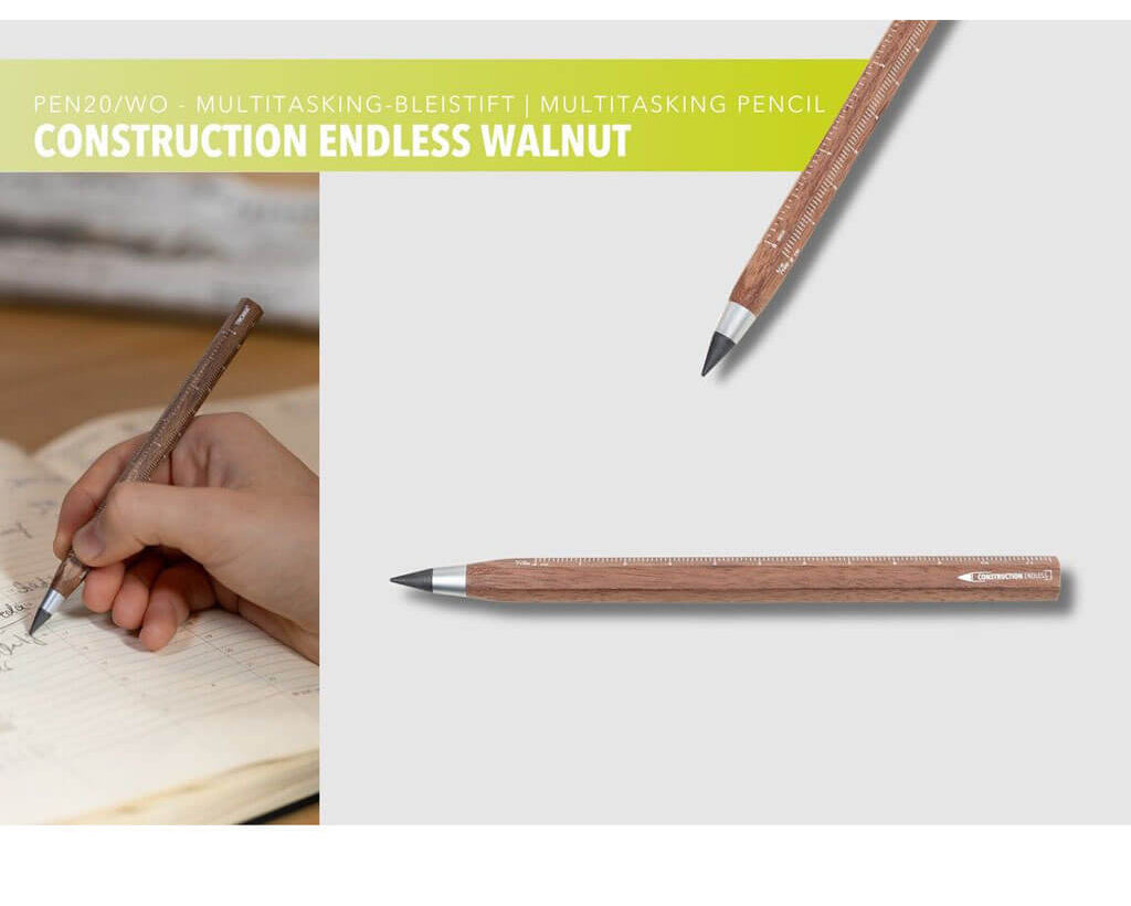 Troika Multitasking Pencil "CONSTRUCTION ENDLESS" - Walnut