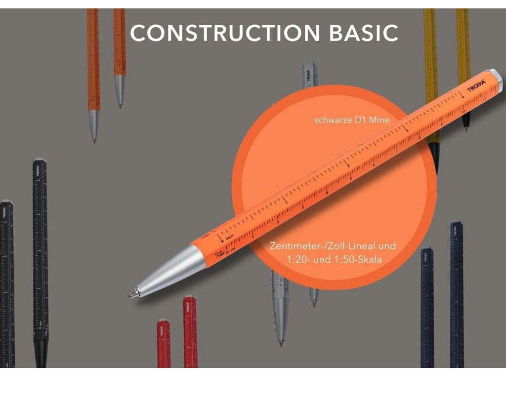 TROIKA Multitasking ballpoint pen "CONSTRUCTION BASIC" - Orange lifestyle