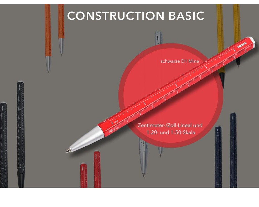 TROIKA Multitasking ballpoint pen "CONSTRUCTION BASIC" - Red lifestyle